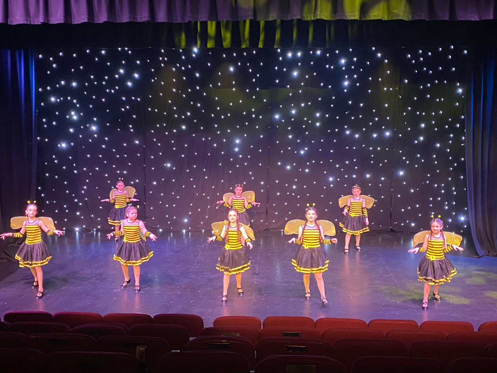 Ballet students rehearsing in studio at Clairemarie’s School of Dance
